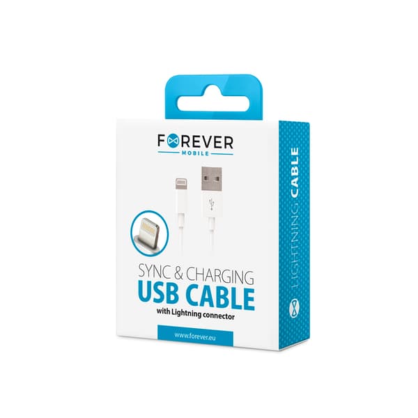 Forever kabel USB - Lightning 1,0 m 1A vit vit