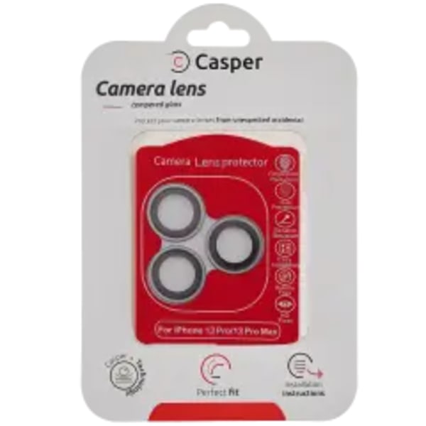 Casper kameralinsskydd för iPhone 13 Pro / 13 Pro Max (grå) (klar)