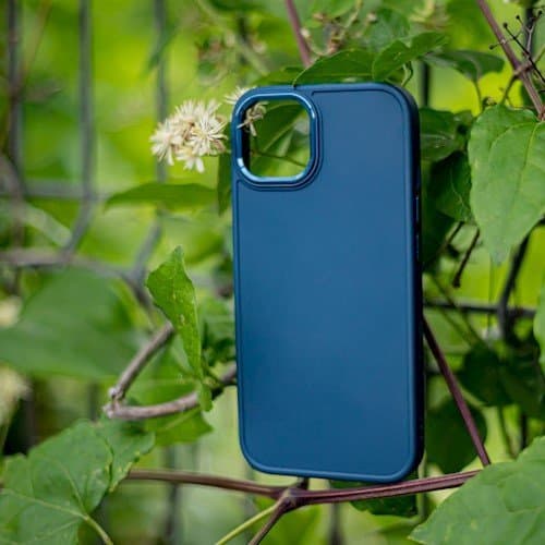 Satinfodral för iPhone 14 Pro 6,1" mörkblå