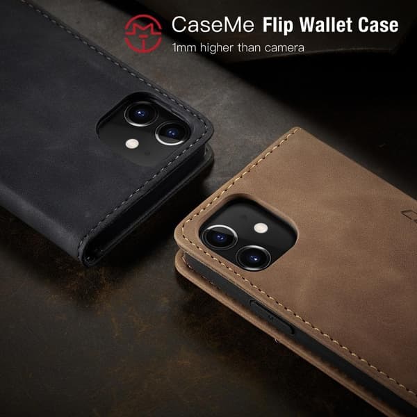 Caseme läder fodral 013 för iphone 7/8/SE2 svart