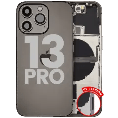 Baksida med smådelar för iPhone 13 Pro (amerikansk version) (begagnad OEM-del: Grade A) (grafit) svart