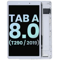 LCD-enhet med ram för Samsung Galaxy Tab A 8.0\" (T290) (2019) (WiFi-version) (Service Pack) (Vit) vit