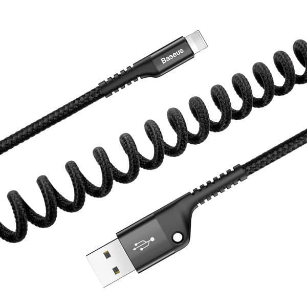 Baseus kabel Fish Eye USB - Lightning 1,0m 2A svart spring svart
