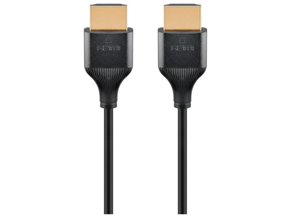 goobay Standard HDMI han -> HDMI han Slim 0.5 m svart svart