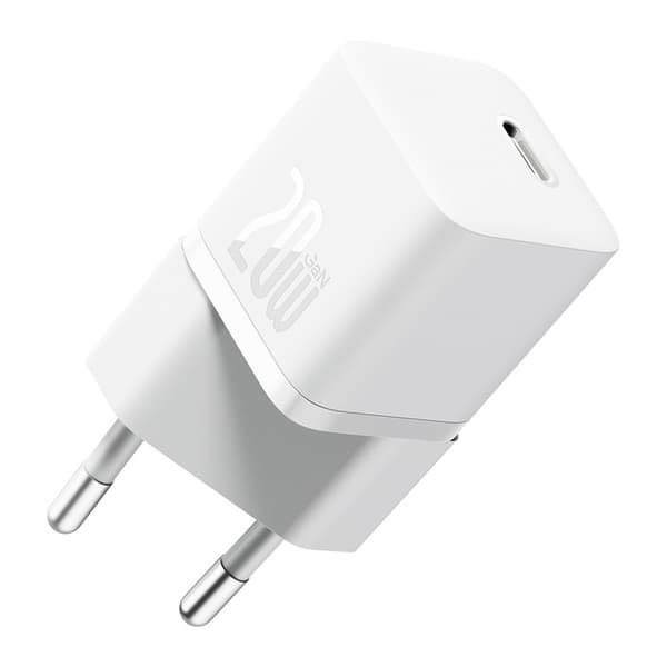 Baseus väggladdare GaN5 Mini PD 20W 1x USB-C vit