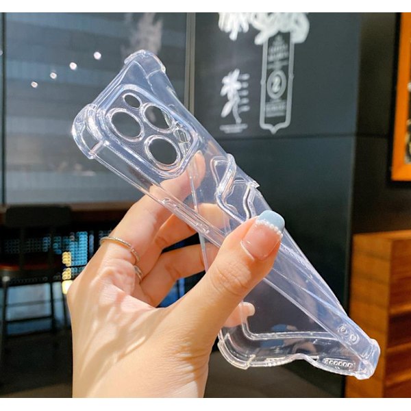 Transparent silikonfodral med kortplats för iPhone 14 plus