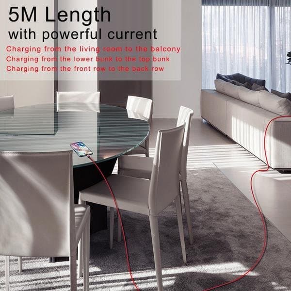 Extra lång 3M iphone baseus kabel röd