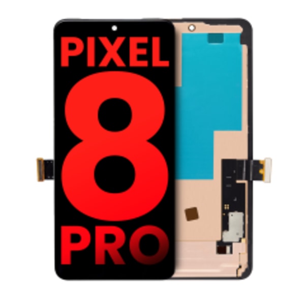 OLED-enhet med ram (utan fingeravtryckssensor) för Google Pixel 8 Pro (Eftermarknad Plus) (Alla färger)