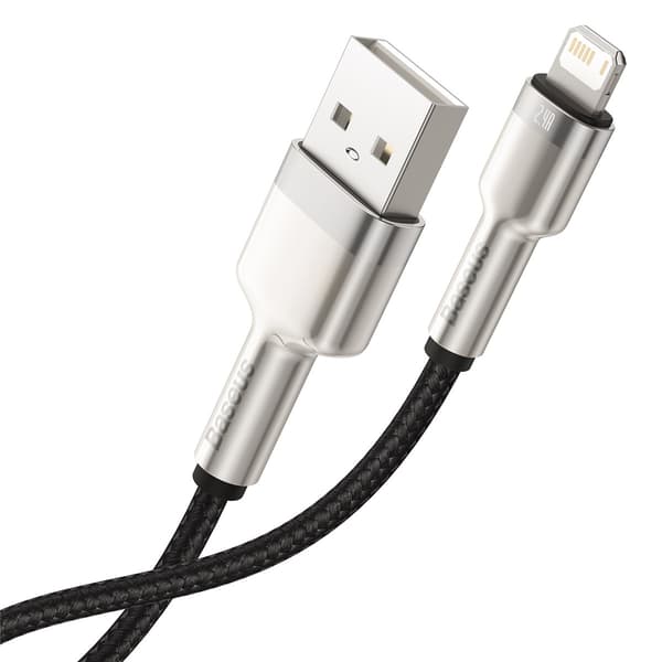 Baseus kabel Cafule Metal USB - Lightning 0,25 m 2,4A svart svart