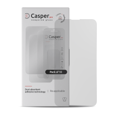 Casper Pro Härdat Glas för iPhone 15 / 16 (10-pack) (Matt) röd