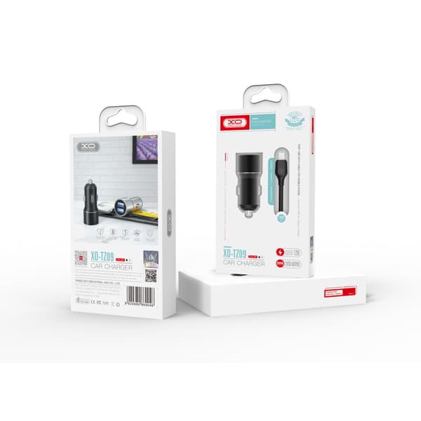 XO billaddare CC30 2x USB 2,4A svart