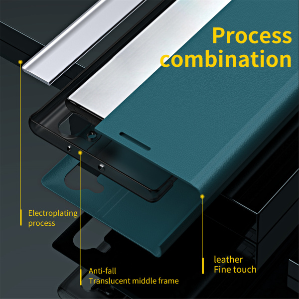 Magnetisk flipfodral för iphon 14 plus grön grön