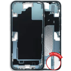 Mellanramshölje med smådelar för iPhone 16 Plus (amerikansk version) (begagnad OEM-dragning: klass B) (blågrön)