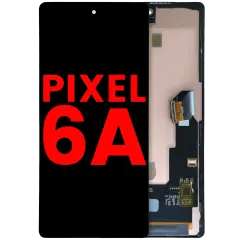 OLED-enhet med ram (utan fingeravtryckssensor) för Google Pixel 6A (Aftermarket Plus) (alla färger)