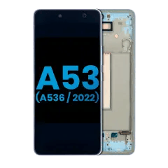 LCD-enhet med ram för Samsung Galaxy A53 5G (A536 / 2022) (utan fingeravtryckssensor) (Eftermarknad: Incell) (Blå) blå