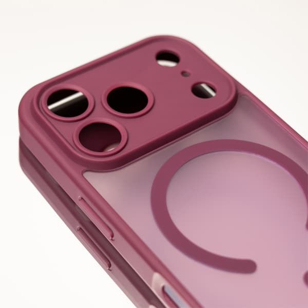 Mag Matt-fodral för iPhone 11 vinrött kameraskydd
