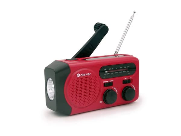 Denver SCR-2010 FM nödradio med håndsving och solcelleopladning