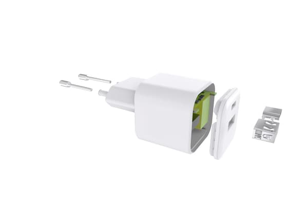 Setty väggladdare USB-A + USB-C 20W LSGaN-AC-200 vit vit