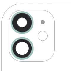 Bakre kameralins med fäste och ram för iPhone 11 (2-delat set) (Eftermarknad Plus) (Grön)
