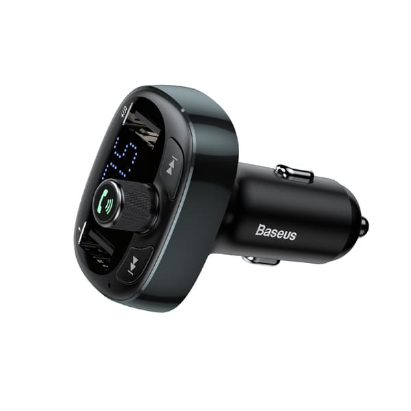 FM Transmitter for Car - Baseus T Shaped S-09 Bluetooth MP3 Car Charger - Black