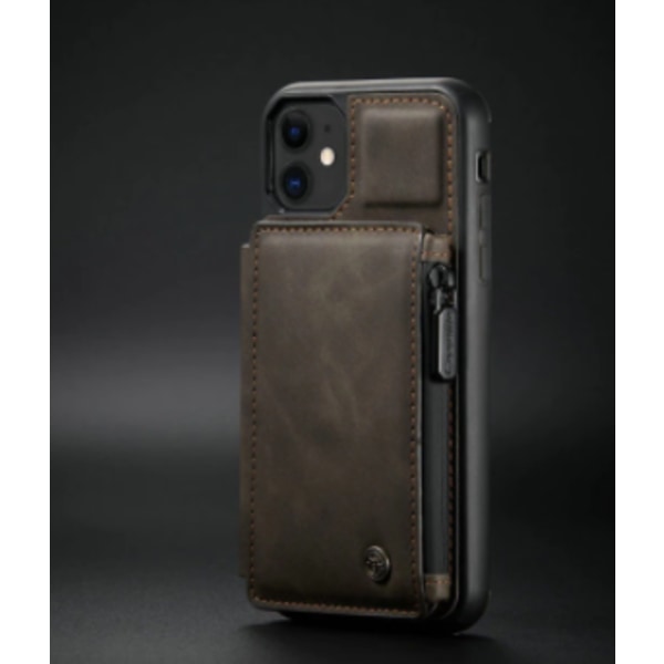 CaseMe  läderbakfodral för iPhone 13 pro max mörkbrun mörkbrun