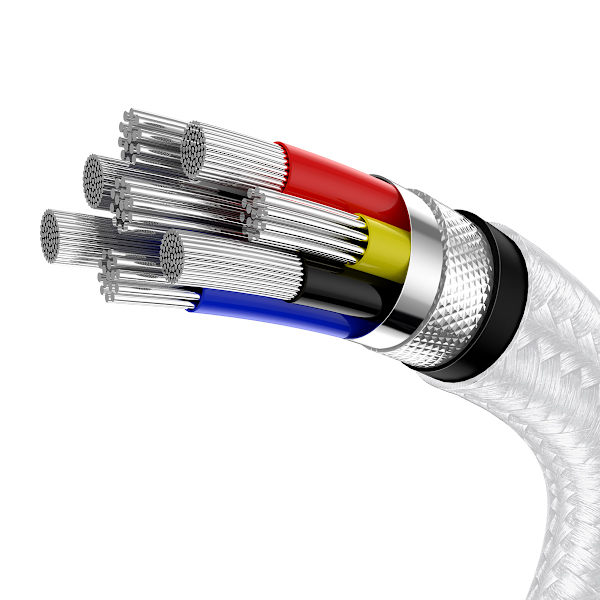 Baseus-kabel Cafule Metal PD USB-C - USB-C 1,0 m vit 100W