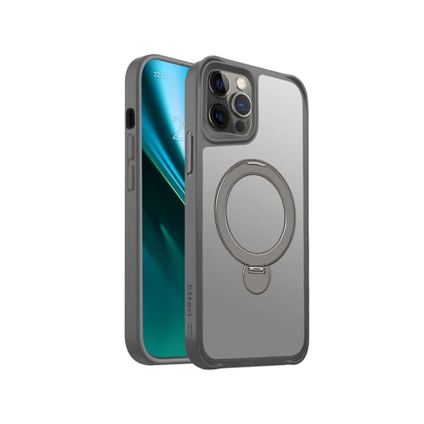 Etteri Matt Mag Ring skal för iPhone 12 / 12 Pro grå