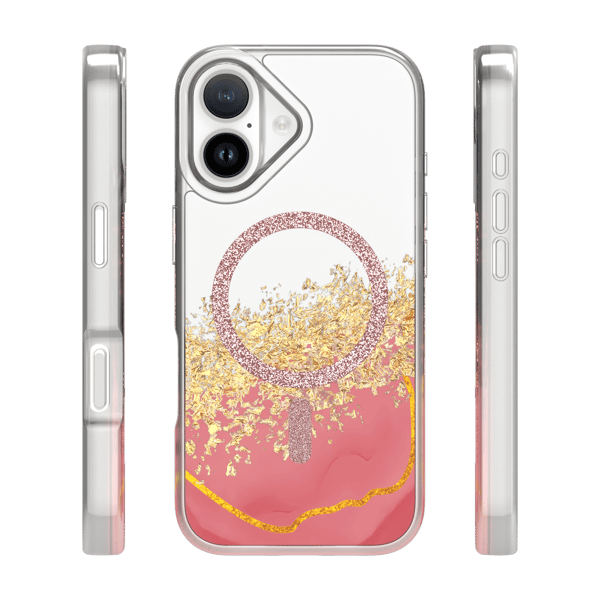Epoxy Mag skal för iPhone 16 rosa