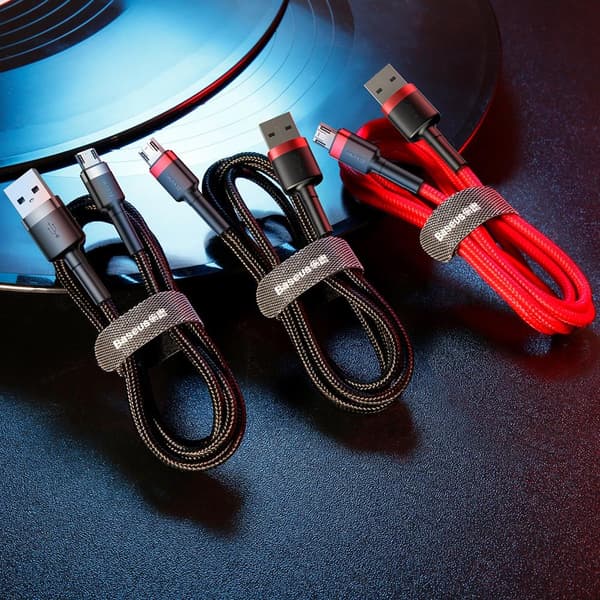 Baseus kabel Cafule USB - microUSB 3,0 m 1,5A röd-svart