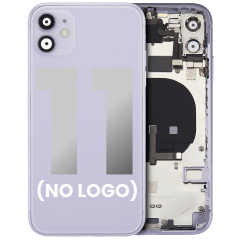 Baksida med förmonterade småkomponenter för iPhone 11 (ingen logotyp) (eftermarknad Plus) (lila) lila