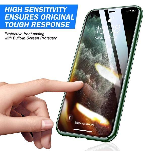 Doubel magnet fodral för iphone 11 pro max|guld