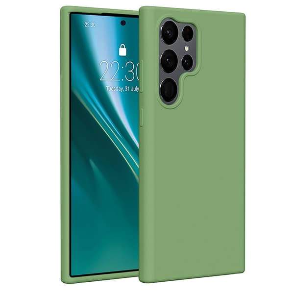 Etteri Silicone Case for Samsung Galaxy S23 Ultra Light Green