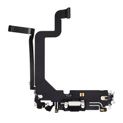Laddport Flexkabel för iPhone 14 Pro Max (Begagnad OEM-dragning) (Rymdsvart) svart