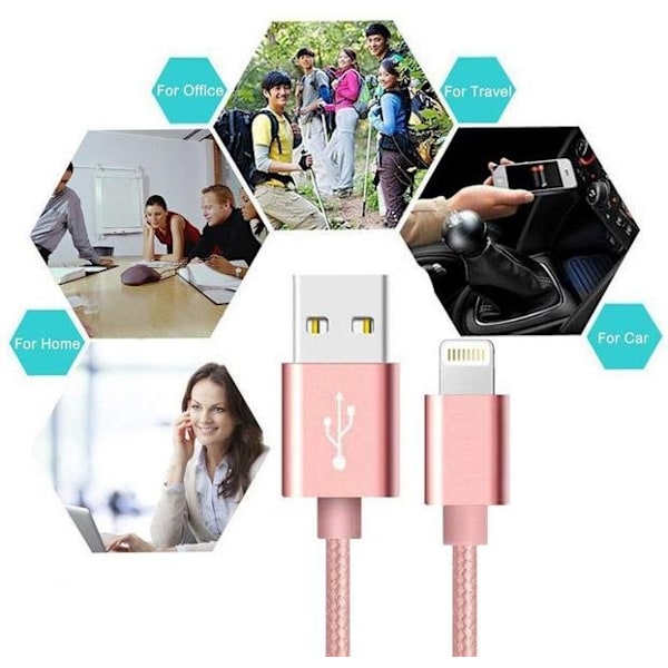 2 st top kvalitet 2 m iphone kabel - röd