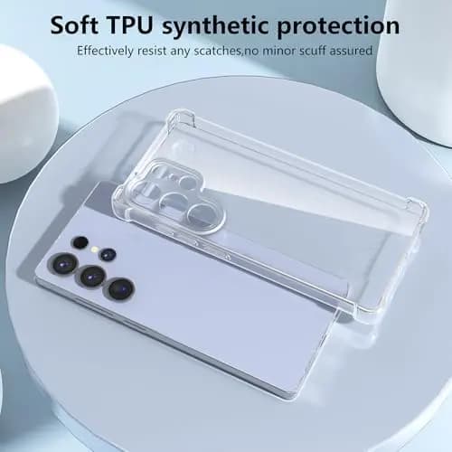 2-pack skärmskydd och silikonfodral för Samsung S23 transparent