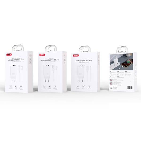 XO väggladdare CE34 2x USB 2,4A vit
