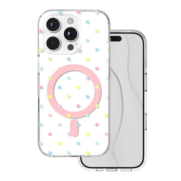 Bubble Dots Mag-fodral till iPhone 16 Pro 6,3\" vit