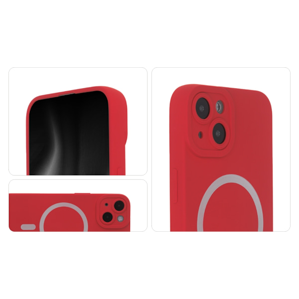Silikonskal till iPhone 15 Pro Max - Tecto Shield, Röd, Mjuk