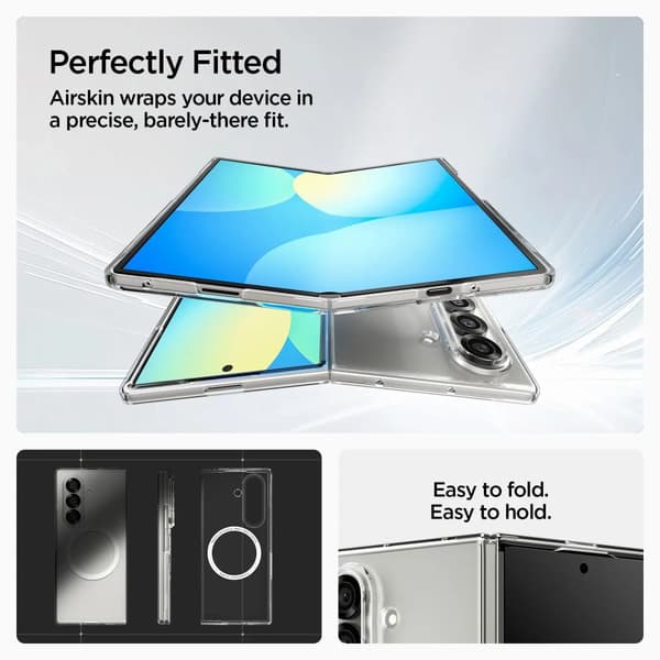Spigen AirSkin MagSafe Galaxy Z Fold 7 kristallklar vit
