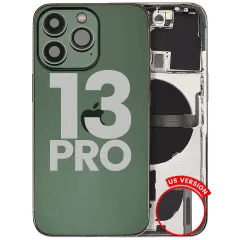 Baksida med smådelar för iPhone 13 Pro (amerikansk version) (begagnad OEM-del: Grade B) (Alpine Green) grön