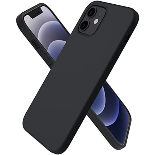 Luksuriøst flydende silikonecover til iPhone 14 Pro, sort blue