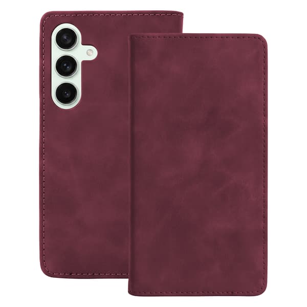 Smart Suede-fodral för Samsung Galaxy S25 maroon