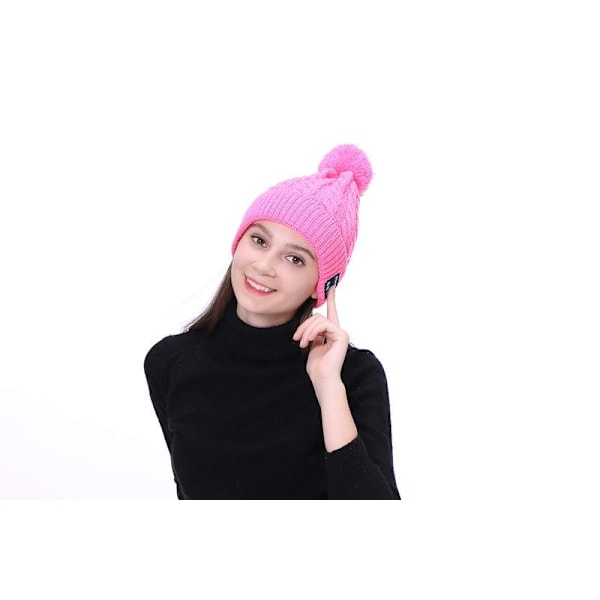 Bluetooth-hatt med pompon (blå) blå