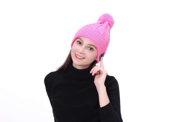 Bluetooth-mössa med pompon (svart)