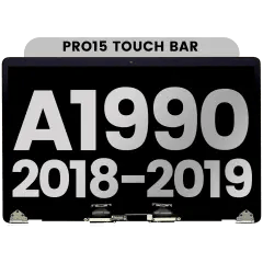 Komplett LCD-skärmmontering för MacBook Pro 15\" A1990 (2018-2019) (Begagnad OEM-dragning: Klass B) (Silver) silver