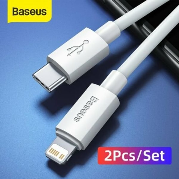 2 st 2m baseus kabel vit