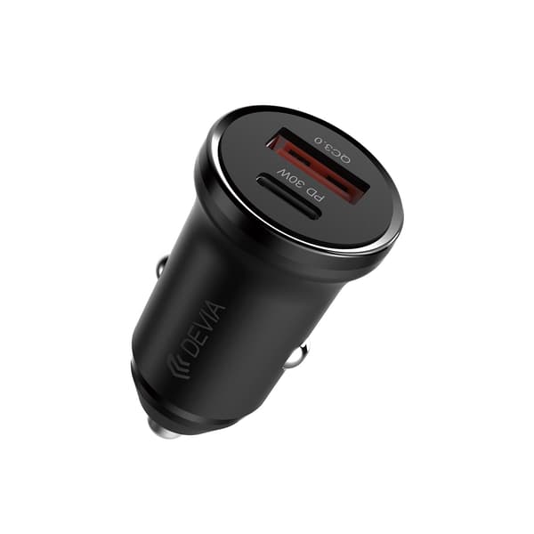 Devia billaddare Smart Mini PD QC 3 0 30W 1x USB 1x USB-C vit vit