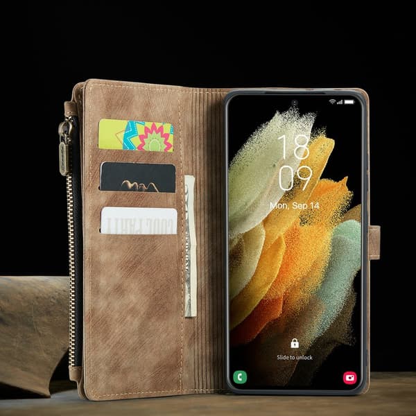 CaseMe läderfodral c30 för iPhone 13 – Brun