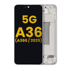 OLED-enhet med ram för Samsung Galaxy A36 5G (A366 / 2025) (renoverad) (vit)