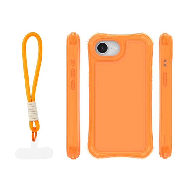 Safepop-fodral med rem för iPhone 16e / 17e orange